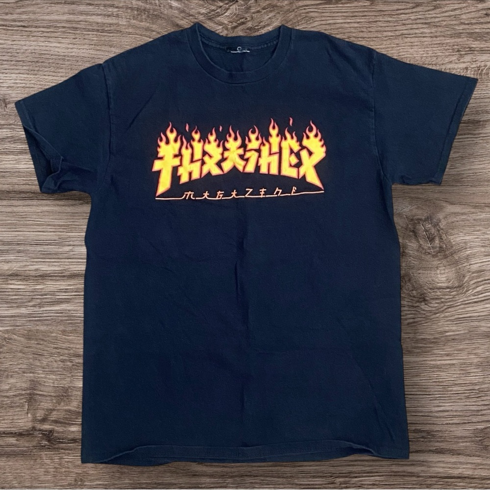 Black Graphic Thrasher Tee
